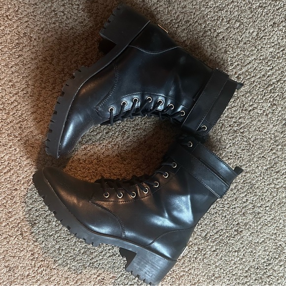 Juicy Couture Black w/ Gold Motorcycle Boots - Picture 4 of 7